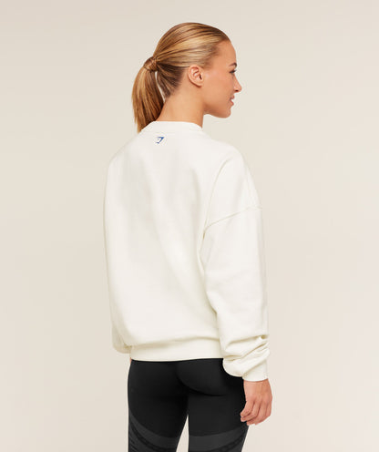 Gymshark Run Club Graphic Sweatshirt - GS Soft White
