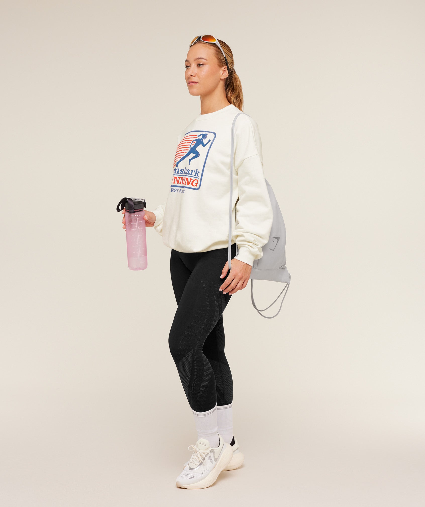 Gymshark Run Club Graphic Sweatshirt - GS Soft White