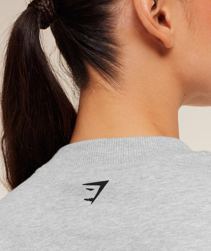 Gymshark Run Club Graphic Sweatshirt - Light Grey Core Marl