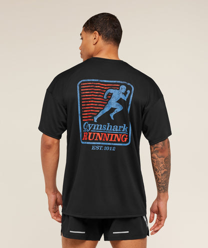 Gymshark Run Club Graphic T-Shirt - GS Black