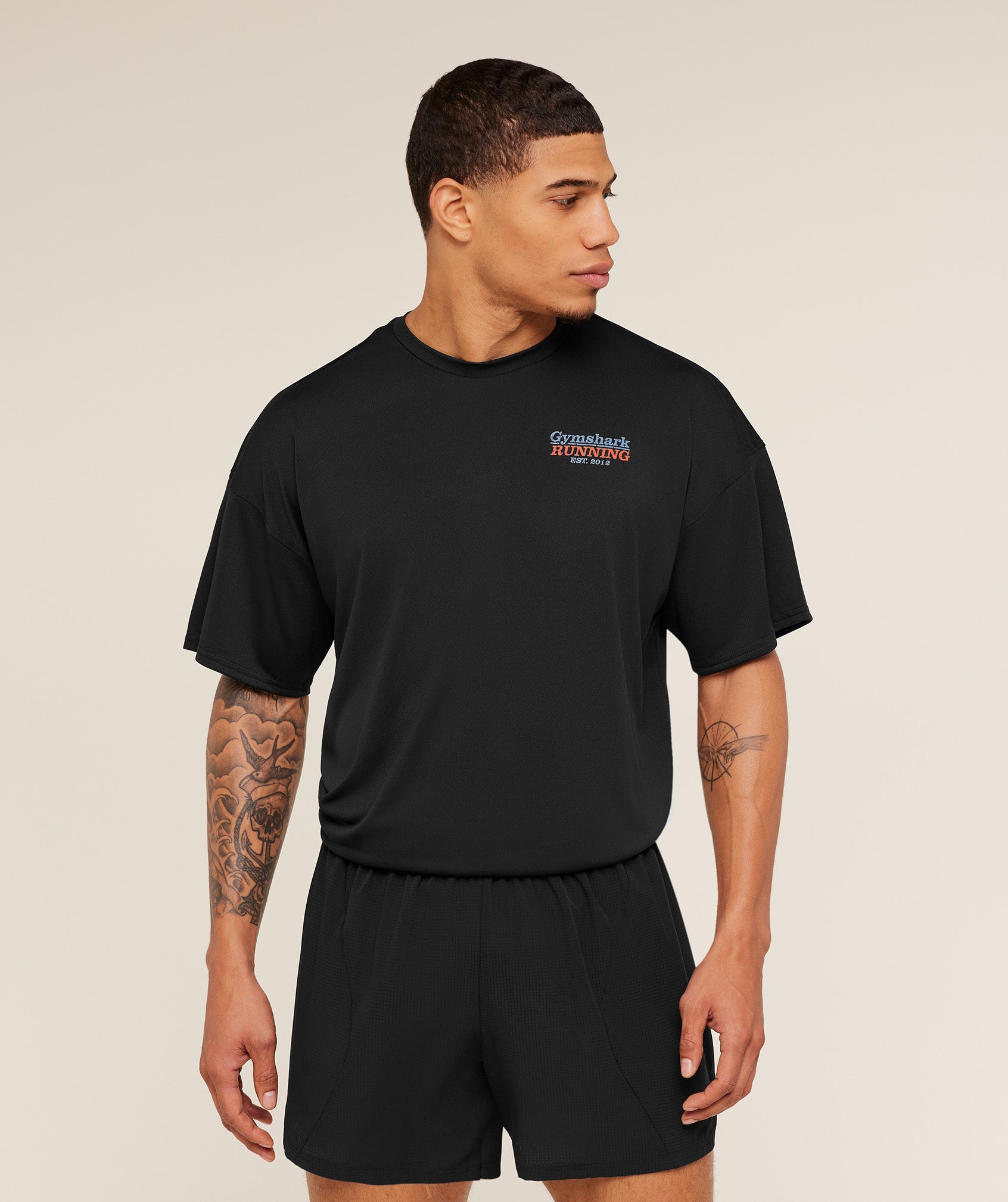 Gymshark Run Club Graphic T-Shirt - GS Black