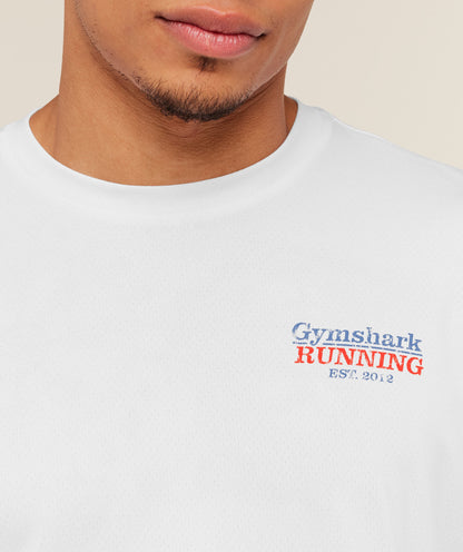 Gymshark Run Club Graphic T-Shirt - GS White