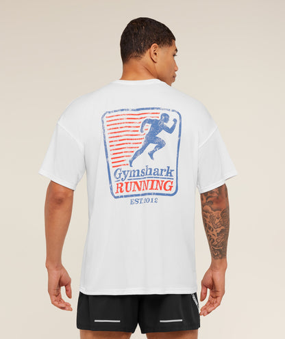 Gymshark Run Club Graphic T-Shirt - GS White