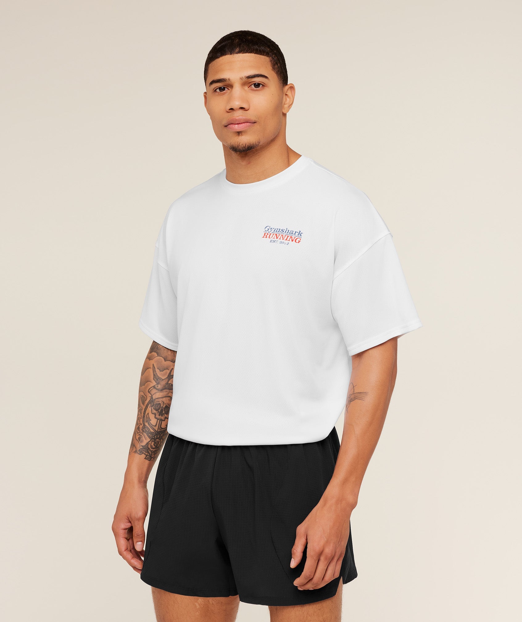 Gymshark Run Club Graphic T-Shirt - GS White