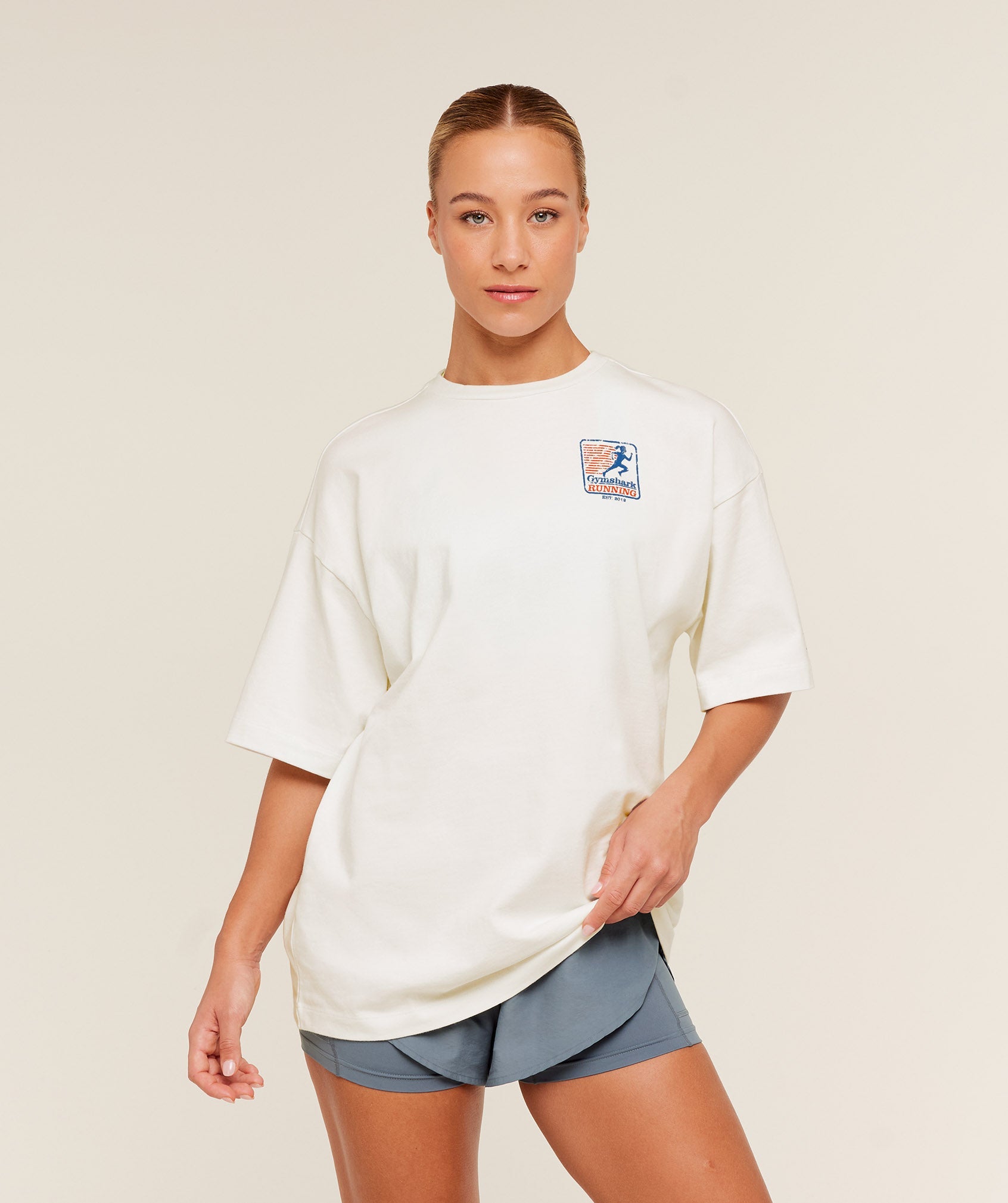 Gymshark Run Club Graphic Short Sleeve T-Shirt - GS Soft White