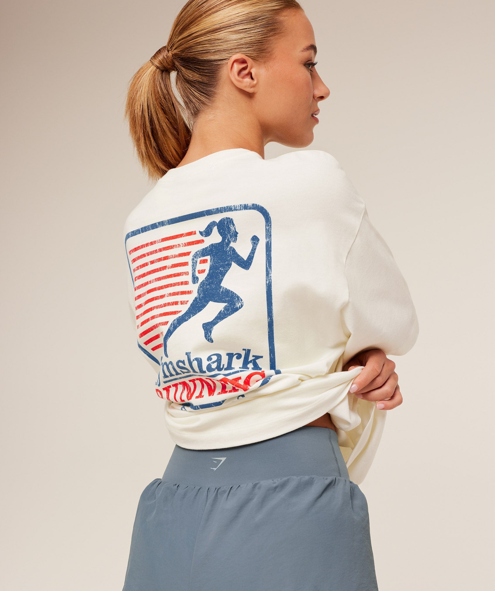 Gymshark Run Club Graphic Short Sleeve T-Shirt - GS Soft White