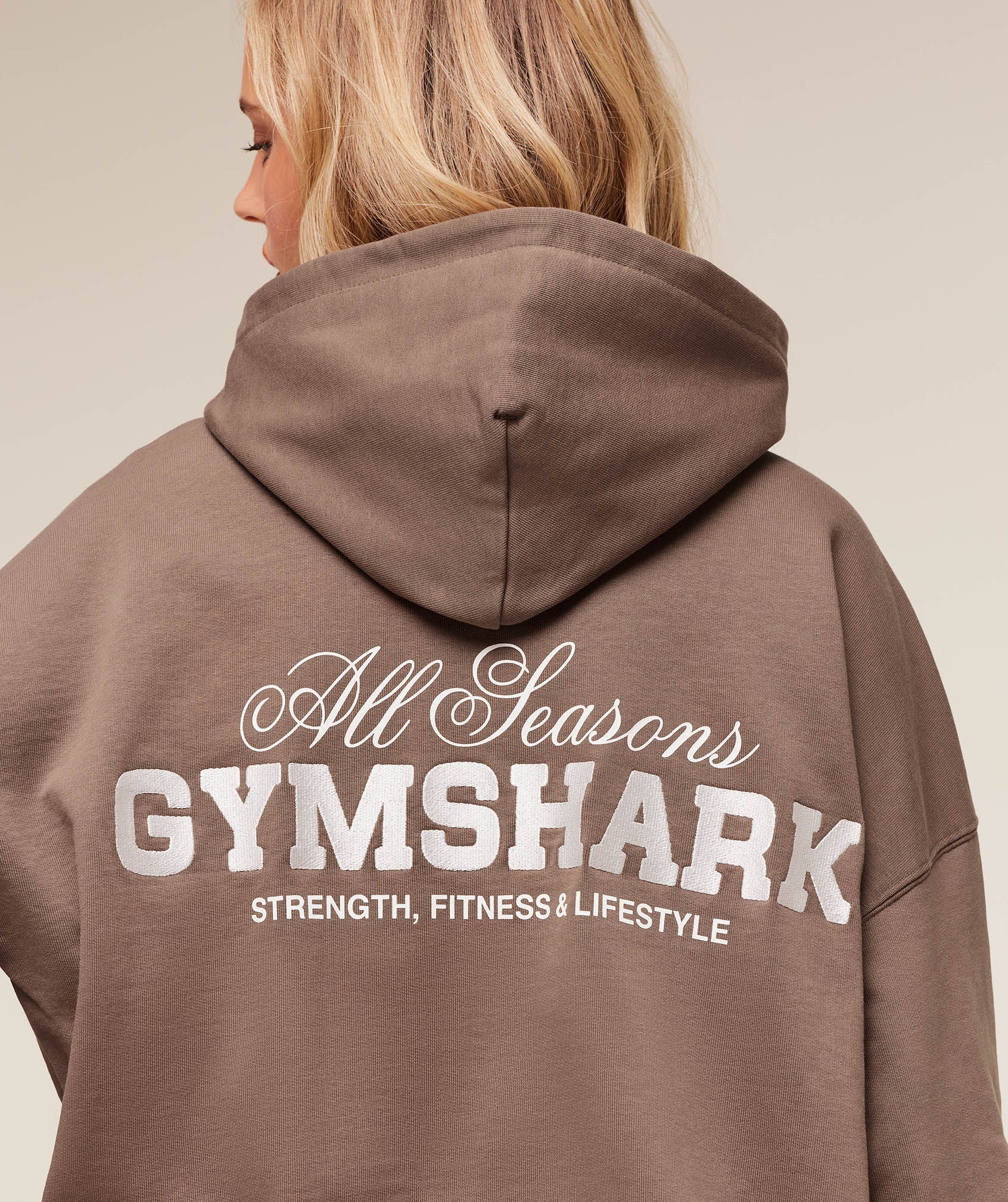 Gymshark All Seasons Graphic Hoodie - Soft Brown