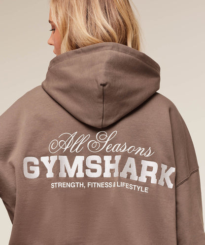 Gymshark All Seasons Graphic Hoodie - Soft Brown