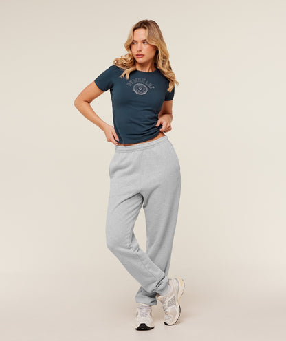 Gymshark Worn Crest Graphic Baby Tee - GS Stealth Blue