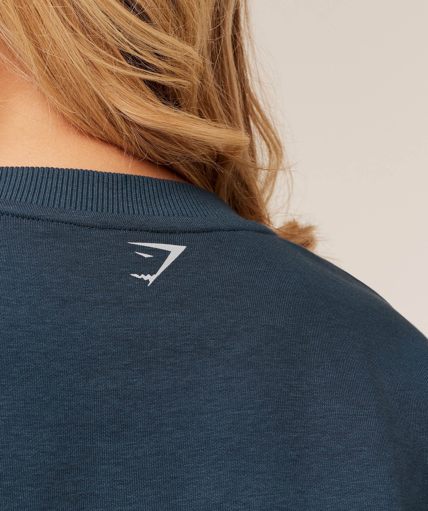 Gymshark Worn Crest Graphic Sweatshirt - GS Stealth Blue