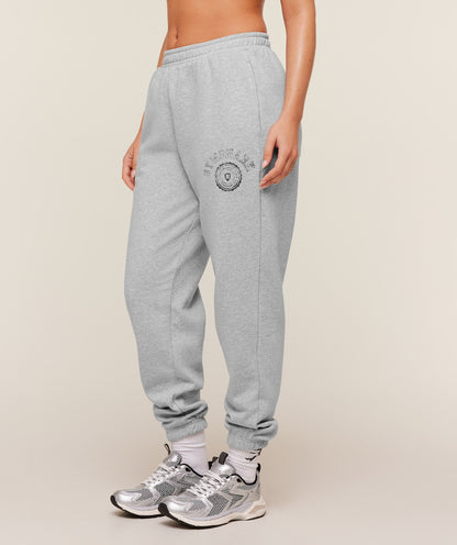 Gymshark Worn Crest Graphic Jogger - Light Grey Core Marl
