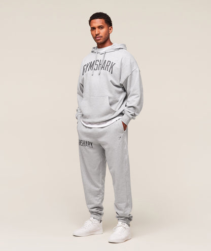 Gymshark Worn Graphic Jogger - Light Grey Core Marl