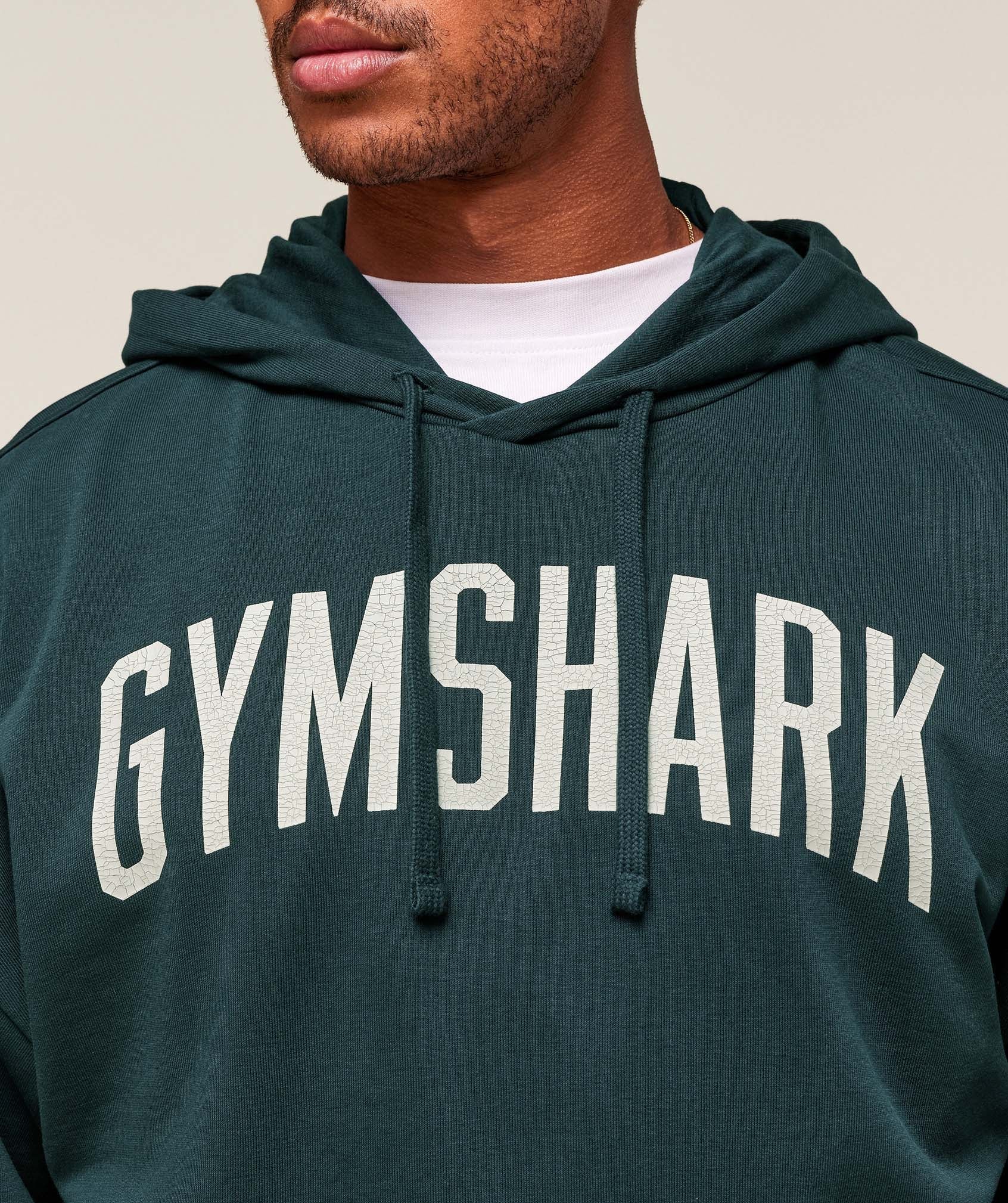 Gymshark Worn Graphic Hoodie - Deep Petrol Blue