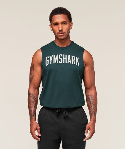 Gymshark Worn Graphic Tank - Deep Petrol Blue