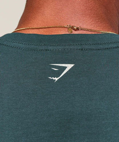 Gymshark Worn Graphic Tank - Deep Petrol Blue