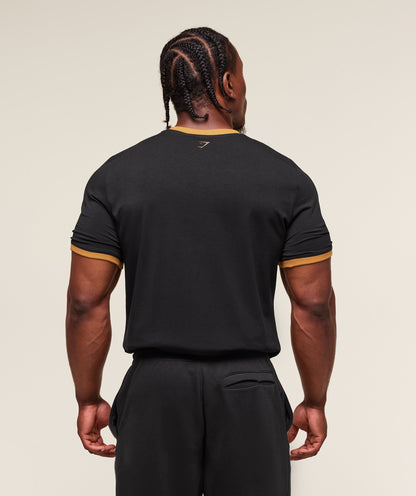 Gymshark XXL Strength Dept Ringer T-Shirt - Black