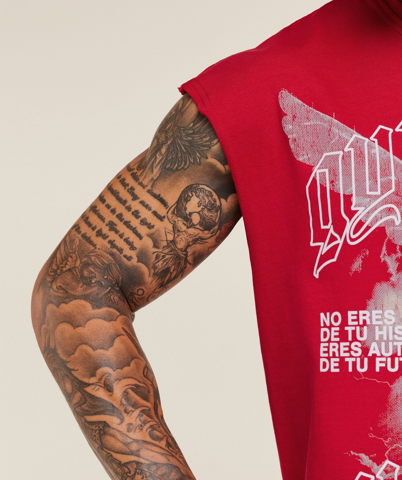 Gymshark x Carlos Belcast Cut off Tee - Carmine Red