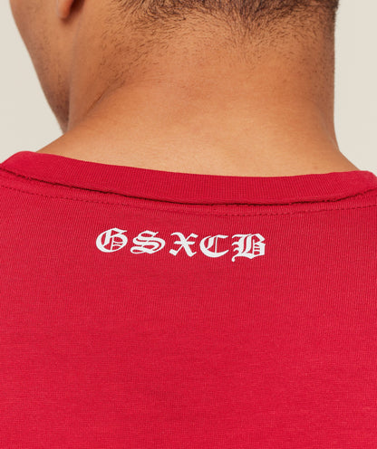 Gymshark x Carlos Belcast Cut off Tee - Carmine Red