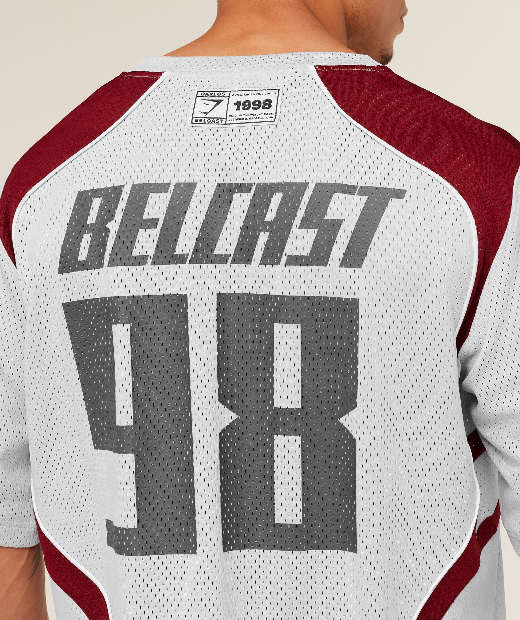 Gymshark x Carlos Belcast Mesh Jersey - Light Grey