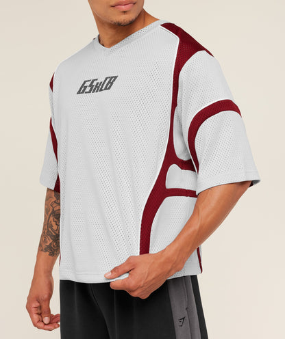 Gymshark x Carlos Belcast Mesh Jersey - Light Grey