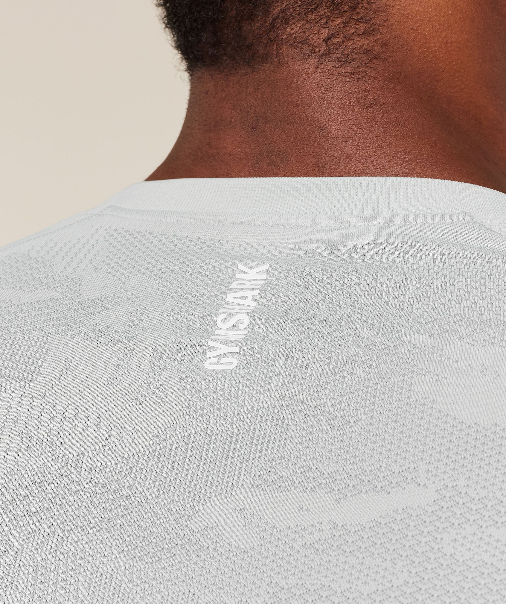 Gymshark Geo Seamless Long Sleeve T-Shirt - Light Grey/Smokey Grey