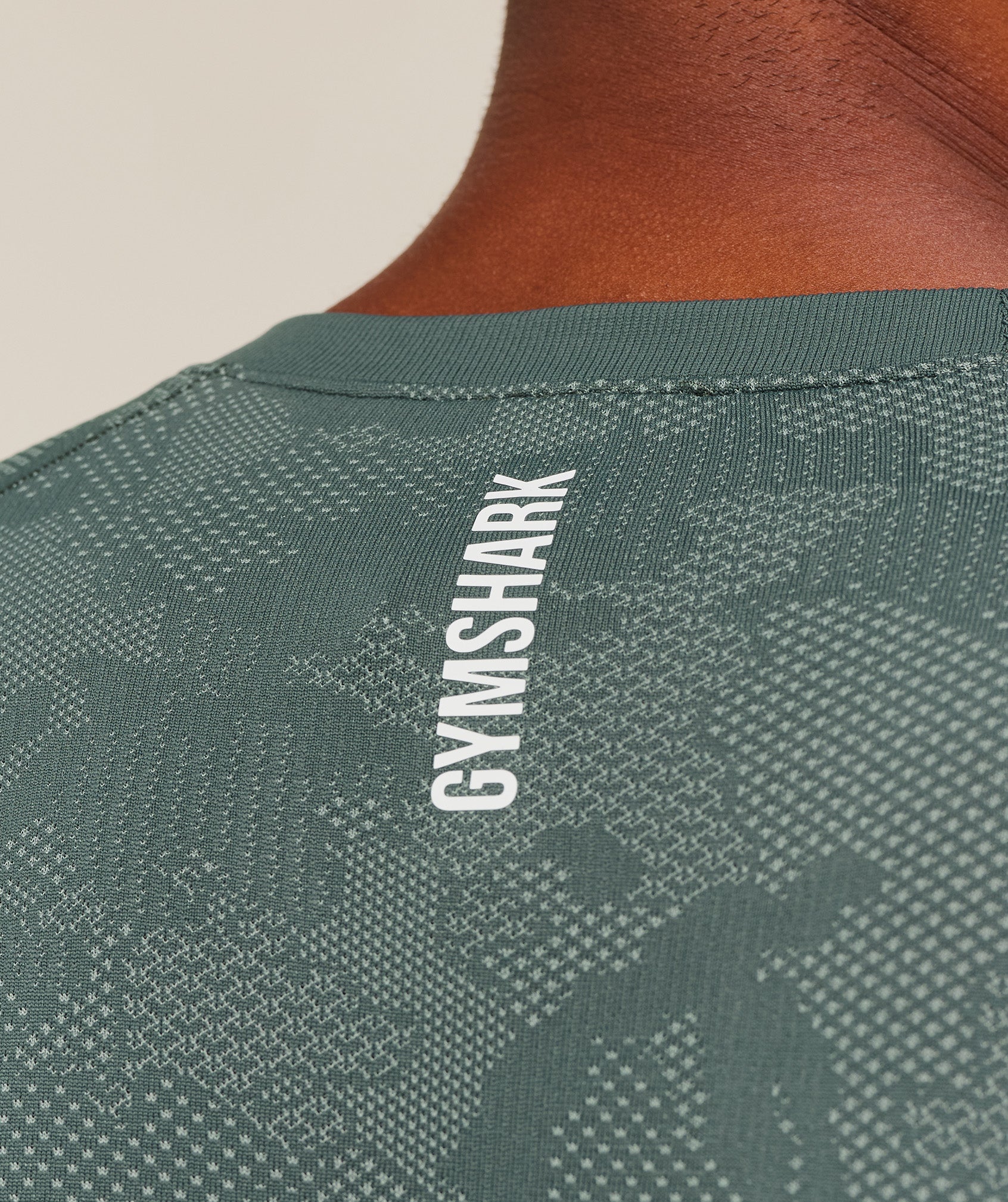 Gymshark Geo Seamless Long Sleeve T-Shirt - Slate Teal/Denim Grey