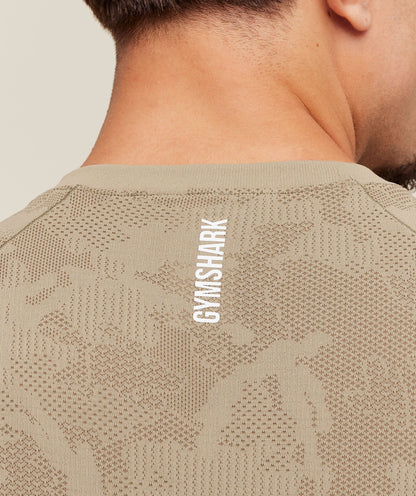 Gymshark Geo Seamless T-Shirt - Cement Brown/Soul Brown