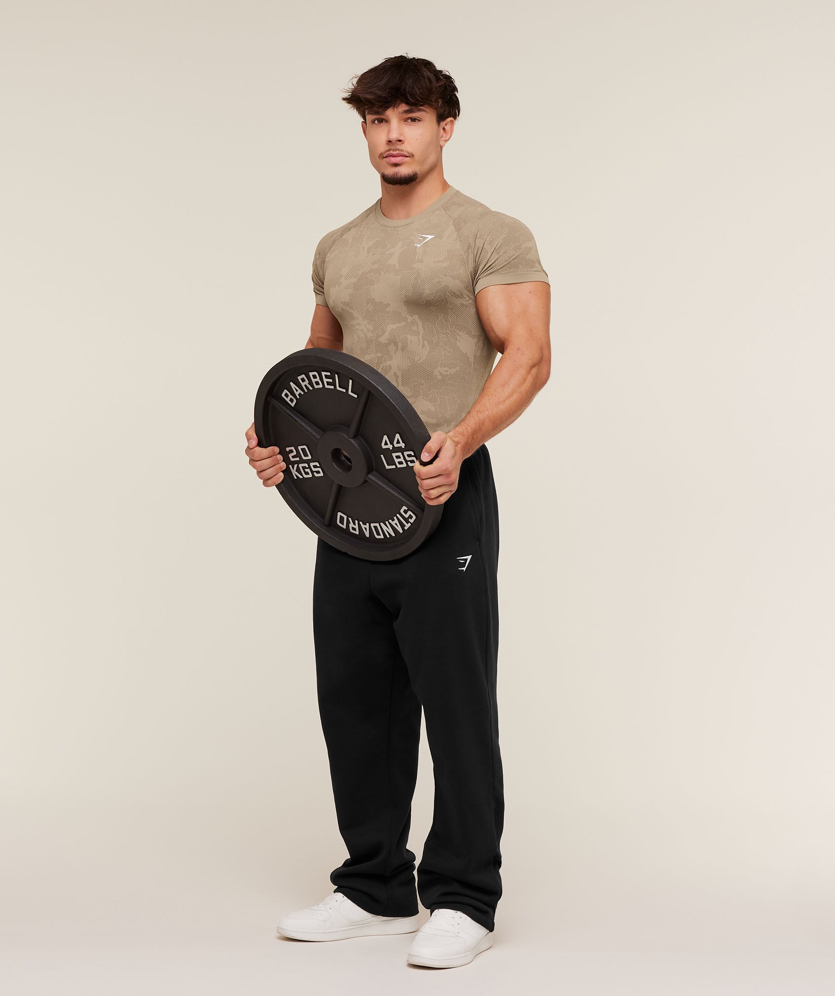 Gymshark Geo Seamless T-Shirt - Cement Brown/Soul Brown