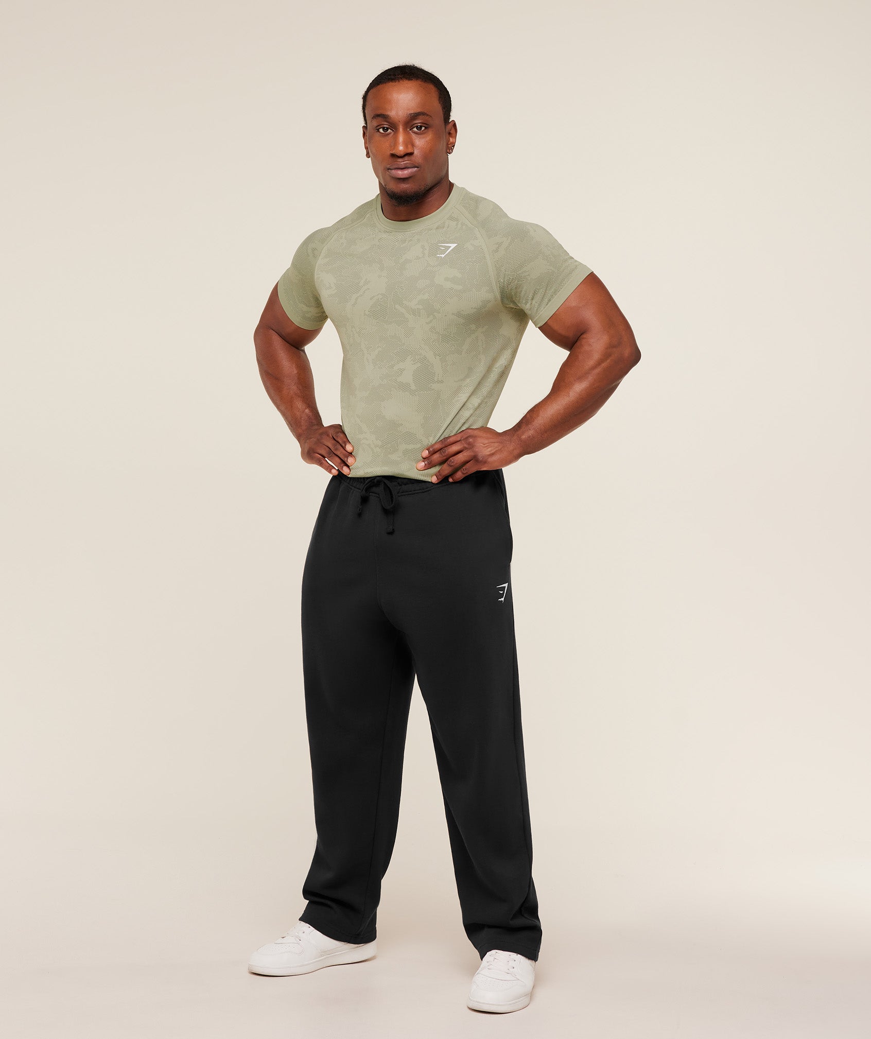Gymshark Geo Seamless T-Shirt -  Haze Green /  Unit Green