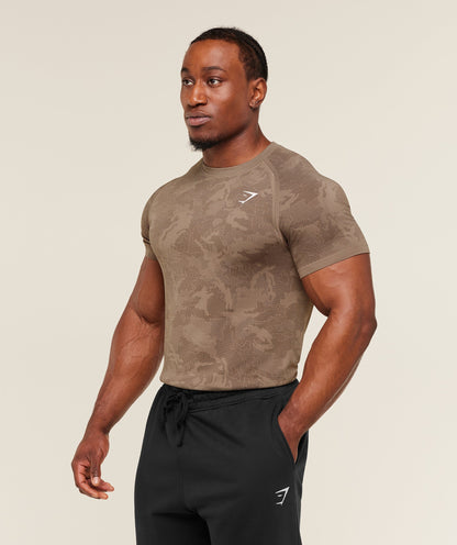 Gymshark Geo Seamless T-Shirt -  Lifestyle Brown /  Archive Brown