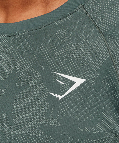 Gymshark Geo Seamless T-Shirt - Slate Teal/Denim Grey