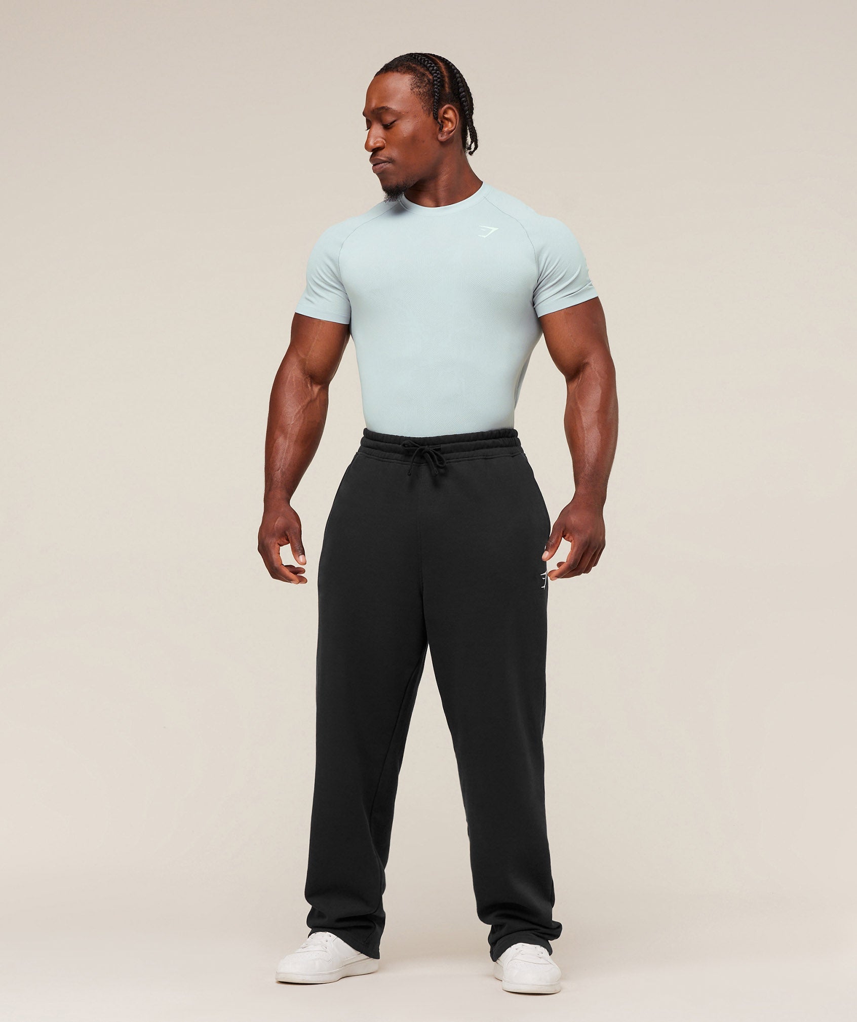 Gymshark Geo Seamless T-Shirt - Smoke Blue/Soft White