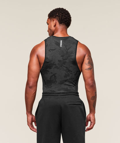 Gymshark Geo Seamless Tank - Black/Charcoal Grey
