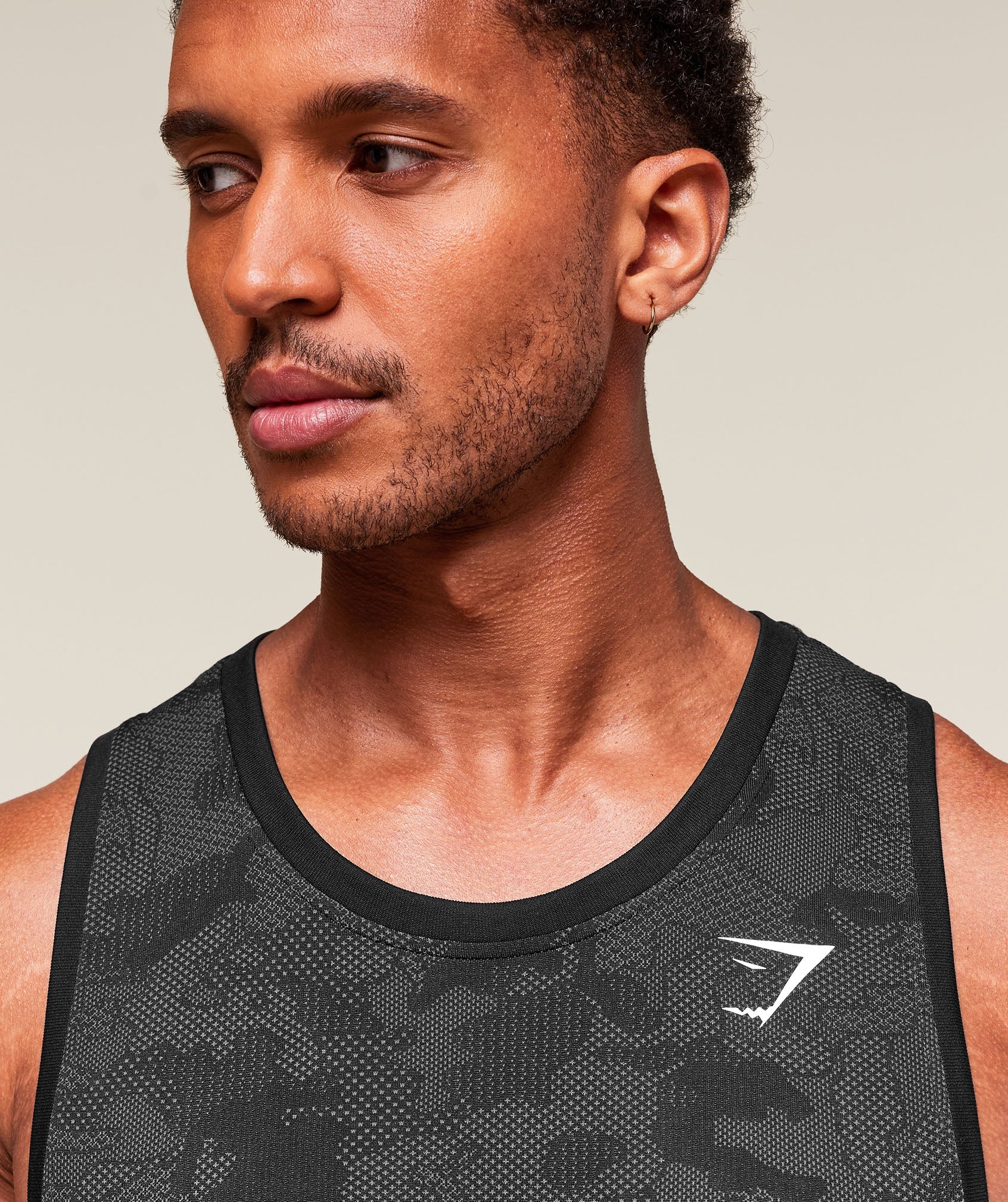 Gymshark Geo Seamless Tank - Black/Charcoal Grey