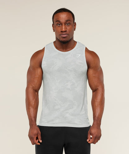 Gymshark Geo Seamless Tank - Light Grey/Smokey Grey