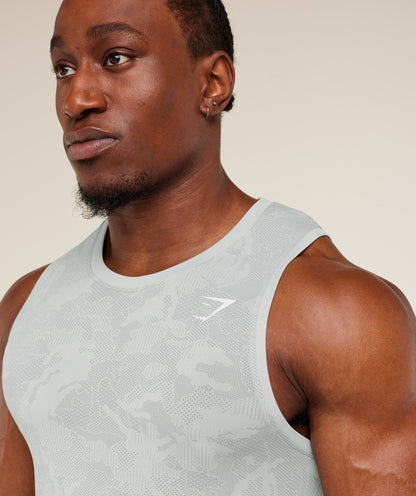 Gymshark Geo Seamless Tank - Light Grey/Smokey Grey