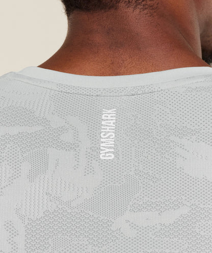 Gymshark Geo Seamless Tank - Light Grey/Smokey Grey
