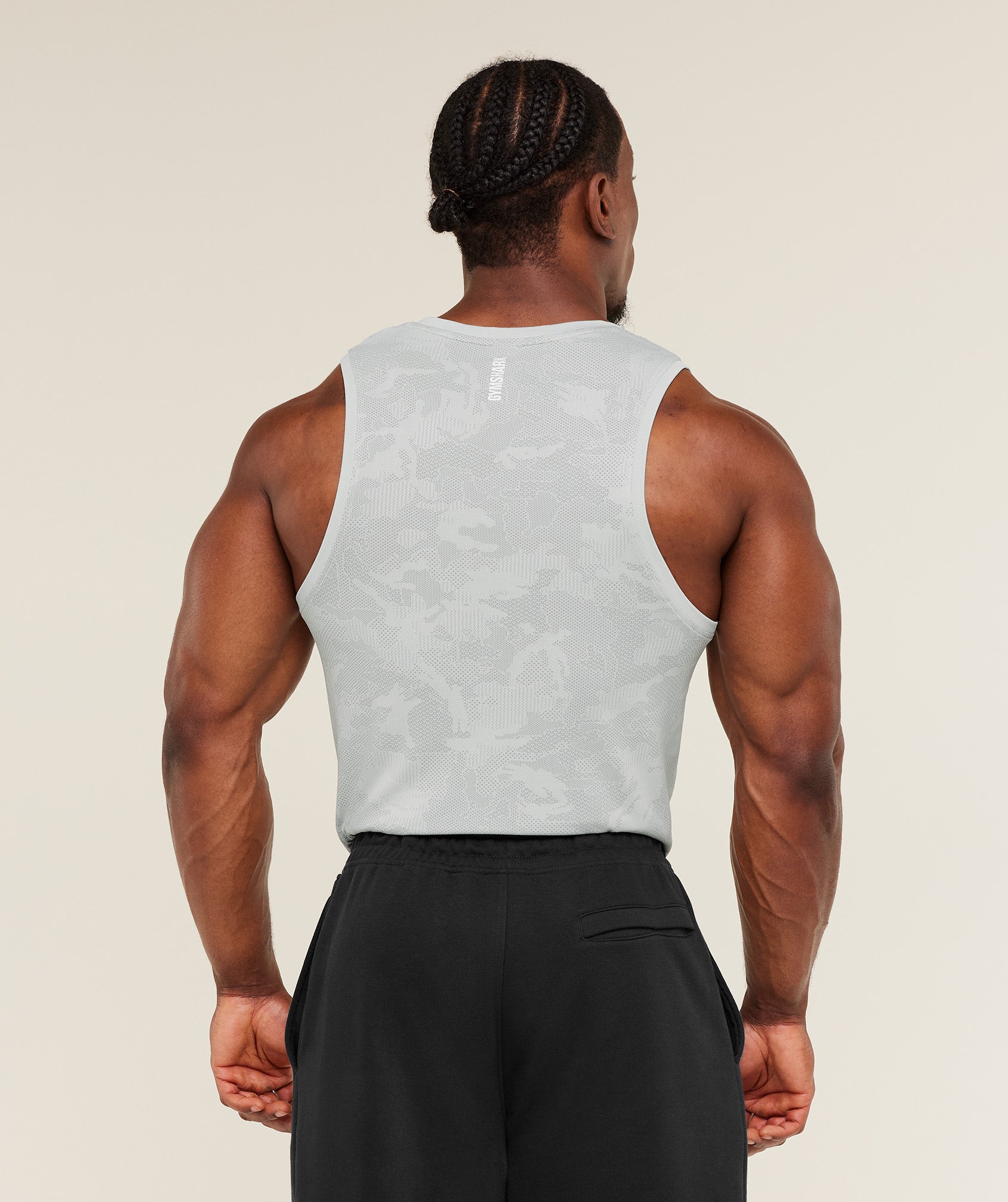 Gymshark Geo Seamless Tank - Light Grey/Smokey Grey