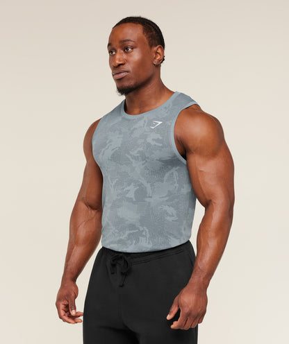 Gymshark Geo Seamless Tank -  Storm Blue /  Stealth Blue