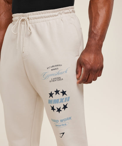 Gymshark Global Lifting Graphic Pant -  Tinted White