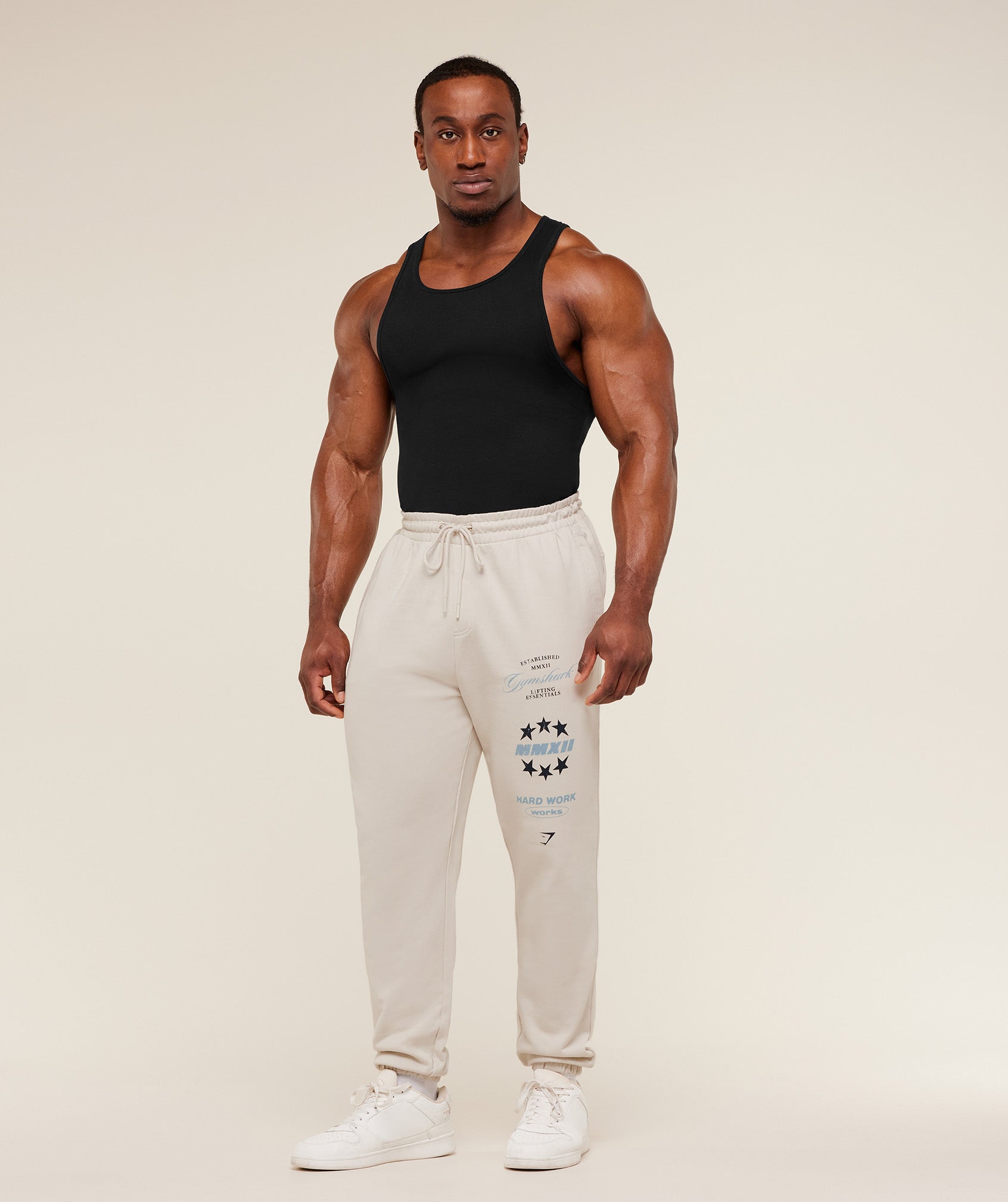 Gymshark Global Lifting Graphic Pant -  Tinted White