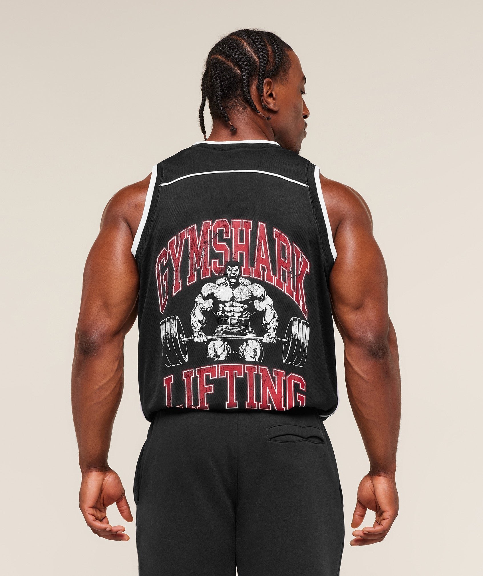 Gymshark Graphic Basketball Mesh Tank - Black