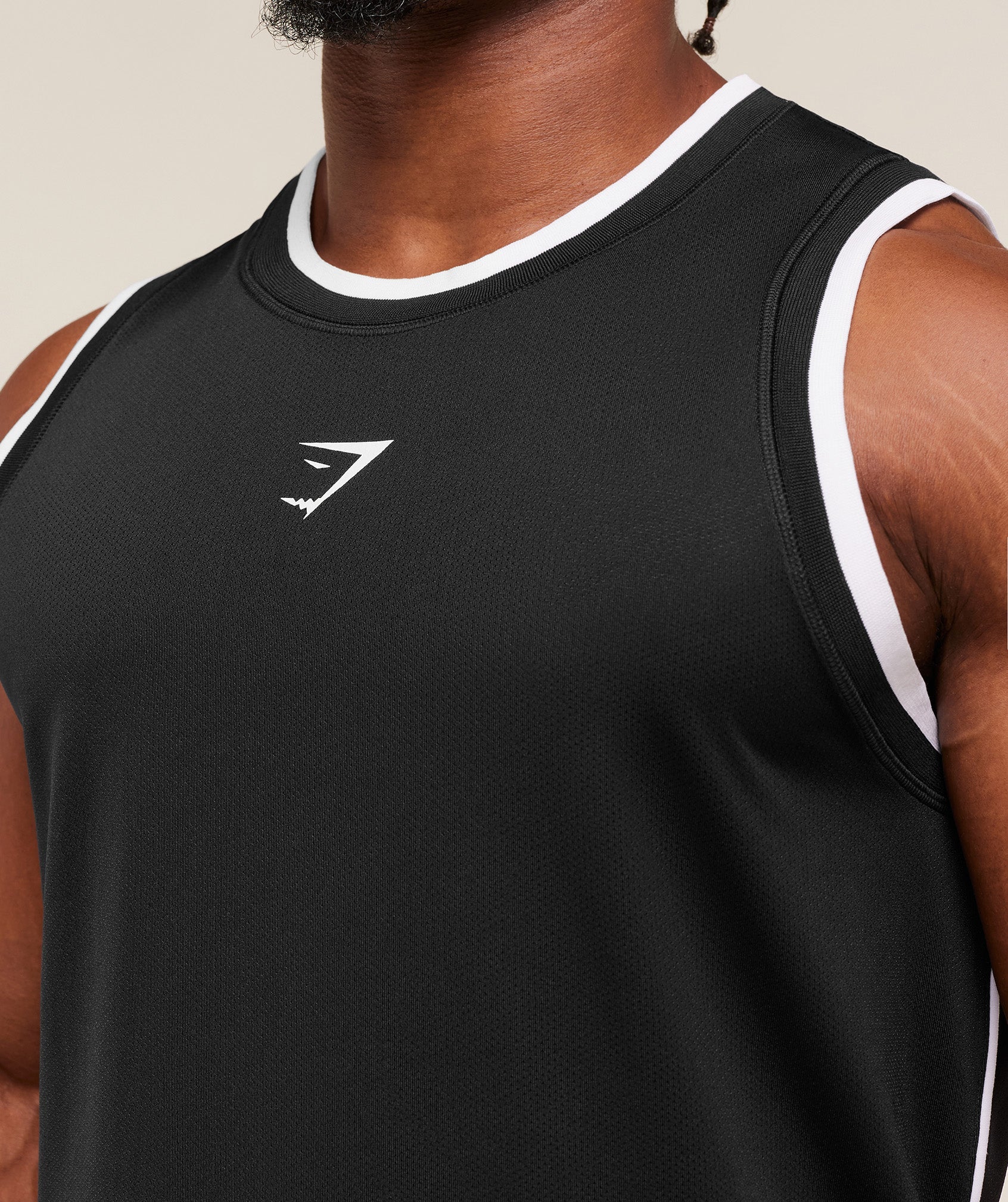Gymshark Graphic Basketball Mesh Tank - Black