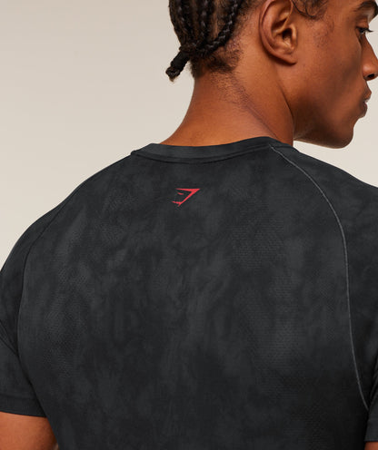 Gymshark Grunge Seamless T-Shirt - Black/Onyx Grey