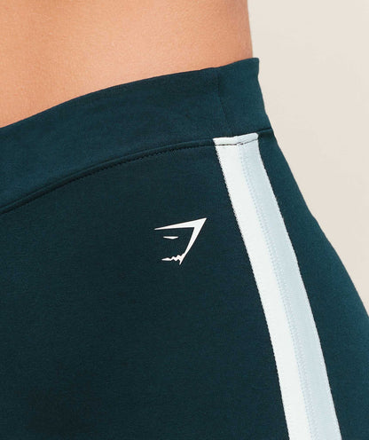 Gymshark Piping Wide Leg Pant - Deep Petrol Blue/Smoke Blue/Soft White