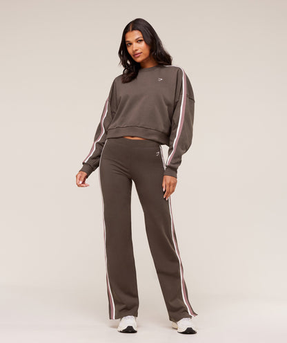 Gymshark Piping Midi Crew Neck - Walnut Brown/Chestnut Pink/Soft White
