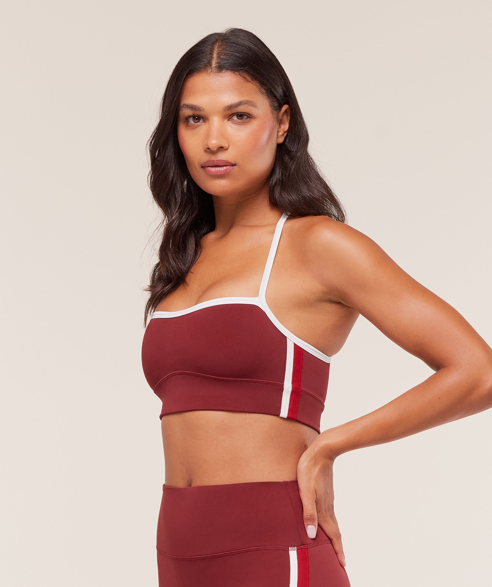 Gymshark Piping Sports Bra - Sets Red/Carmine Red/Soft White