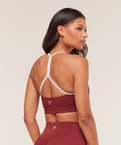 Gymshark Piping Sports Bra - Sets Red/Carmine Red/Soft White