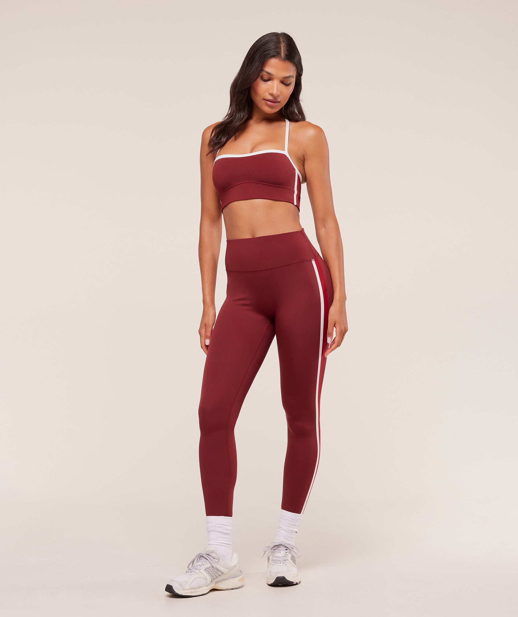 Gymshark Piping Sports Bra - Sets Red/Carmine Red/Soft White