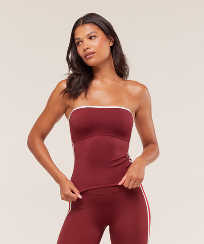 Gymshark Piping Bandeau With Shelf - Sets Red/Carmine Red/Soft White